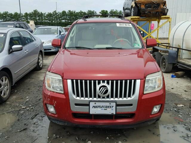 4M2CN9H72AKJ19561 - 2010 MERCURY MARINER PR RED photo 9