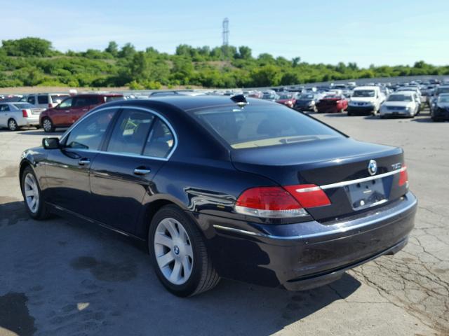 WBAHL83528DT12015 - 2008 BMW 750 BLUE photo 3