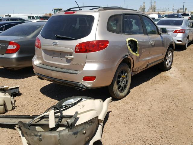 5NMSH13E87H027794 - 2007 HYUNDAI SANTA FE S GOLD photo 4