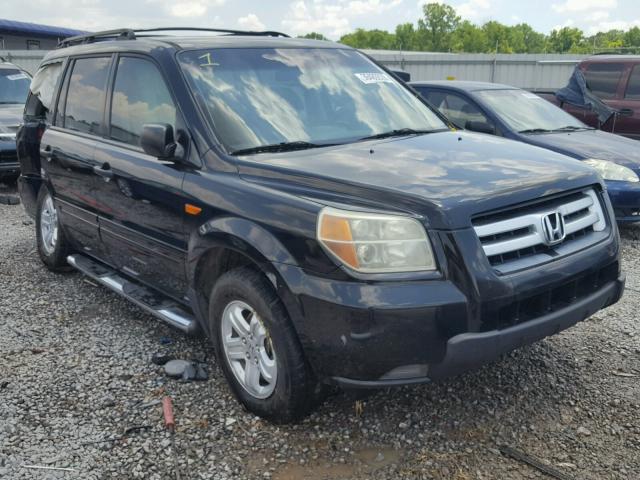 5FNYF28187B022902 - 2007 HONDA PILOT LX BLACK photo 1