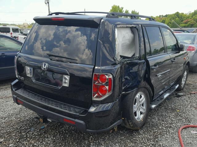 5FNYF28187B022902 - 2007 HONDA PILOT LX BLACK photo 4