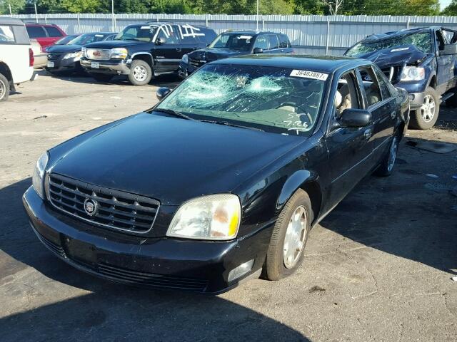 1G6KD54Y82U273986 - 2002 CADILLAC DEVILLE BLACK photo 2