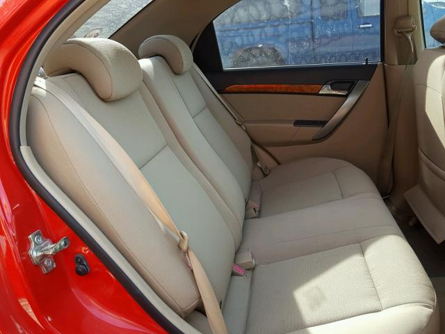KL1TD56677B189228 - 2007 CHEVROLET AVEO BASE Czerwony zdjęcie 6