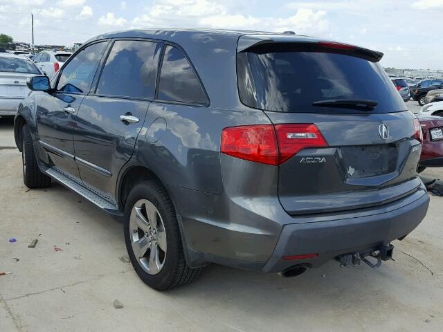 2HNYD28877H521987 - 2007 ACURA MDX GRAY photo 3