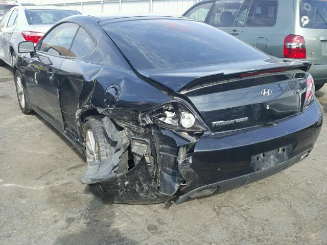 KMHHM66D08U292754 - 2008 HYUNDAI TIBURON GS BLACK photo 3