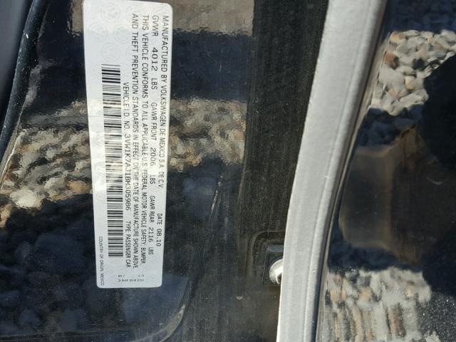 3VW1K7AJ1BM305986 - 2011 VOLKSWAGEN JETTA BASE 黑色 照片 10