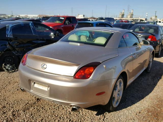 JTHFN48Y540057845 - 2004 LEXUS SC 430 TAN photo 4