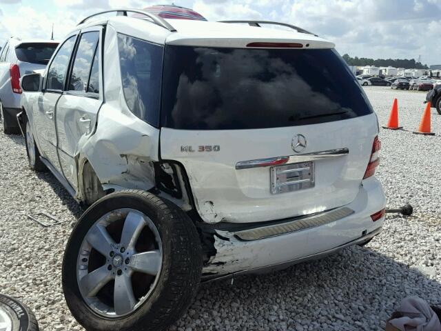 4JGBB56E29A529147 - 2009 MERCEDES-BENZ ML 350 WHITE photo 3