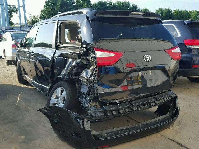 5TDKZ3DCXHS787777 - 2017 TOYOTA SIENNA LE BLACK photo 3