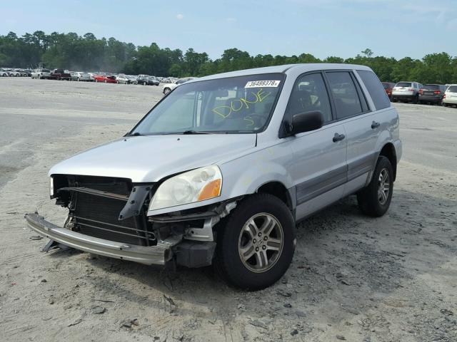 2HKYF18164H541986 - 2004 HONDA PILOT LX SILVER photo 2