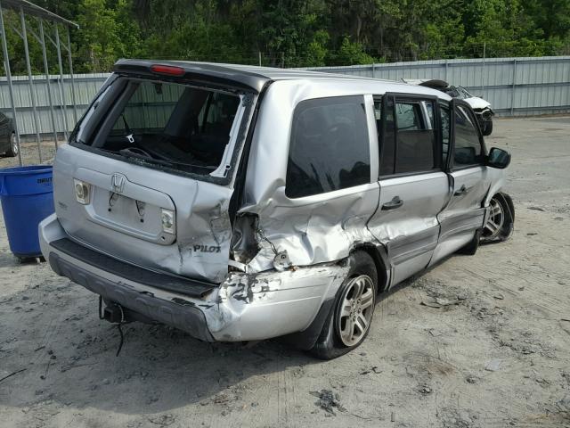 2HKYF18164H541986 - 2004 HONDA PILOT LX SILVER photo 4