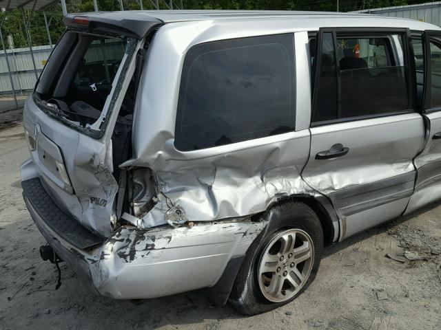 2HKYF18164H541986 - 2004 HONDA PILOT LX SILVER photo 9