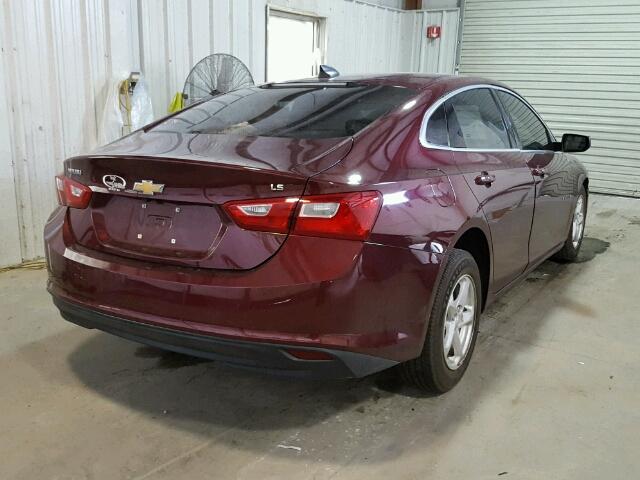 1G1ZB5ST5GF276194 - 2016 CHEVROLET MALIBU BURGUNDY photo 4