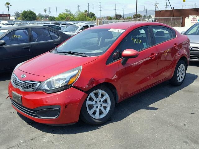 KNADN4A35D6162984 - 2013 KIA RIO EX RED photo 2