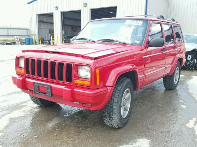 1J4FF68S7XL677826 - 1999 JEEP CHEROKEE S RED photo 2