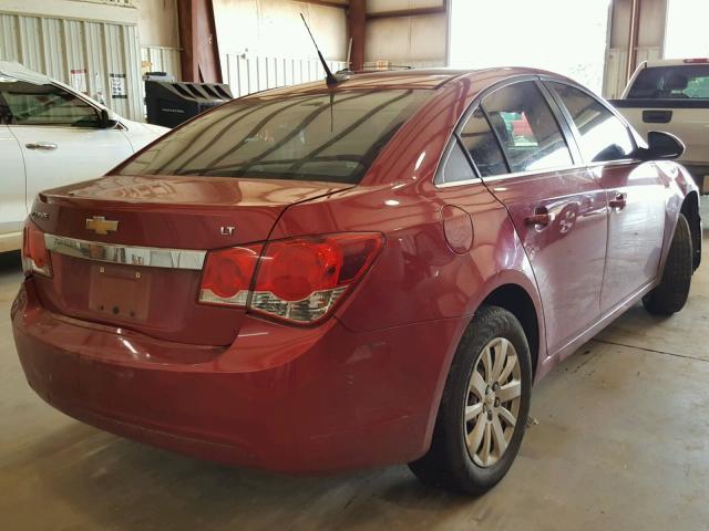 1G1PF5S90B7155138 - 2011 CHEVROLET CRUZE LT MAROON photo 4