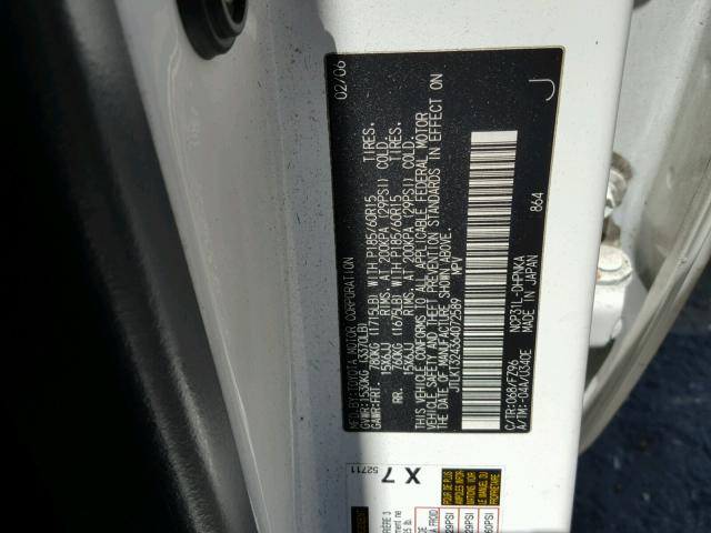 JTLKT324364072589 - 2006 TOYOTA SCION XB Ağ foto 10