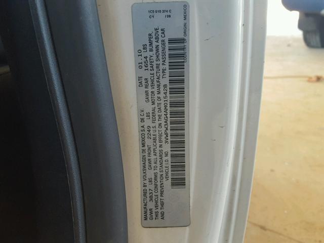 3VWPW3AG4AM015428 - 2010 VOLKSWAGEN NEW BEETLE 白色 照片 10