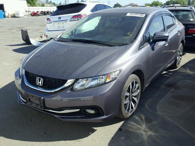 2HGFB2F96FH534986 - 2015 HONDA CIVIC EXL GRAY photo 2