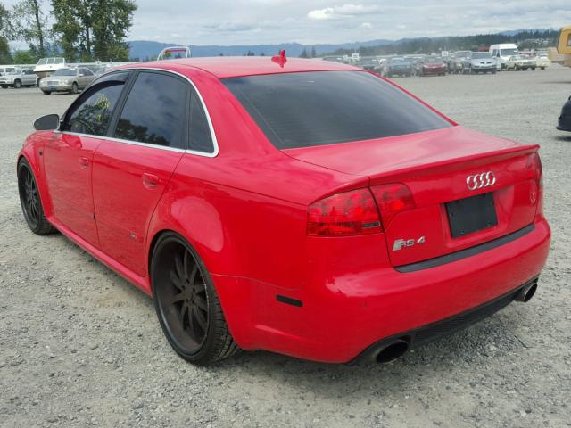 WUARU78E07N904886 - 2007 AUDI RS4 QUATTR RED photo 3