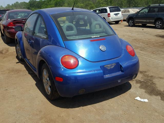 3VWCP21C02M411179 - 2002 VOLKSWAGEN NEW BEETLE ლურჯი ფოტო 3