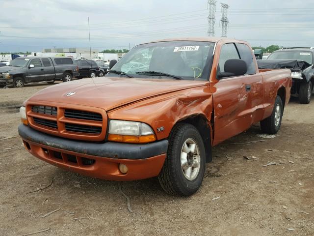 1B7GL22X9YS696370 - 2000 DODGE DAKOTA ORANGE photo 2