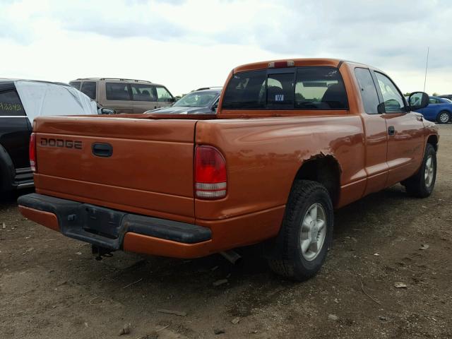 1B7GL22X9YS696370 - 2000 DODGE DAKOTA ORANGE photo 4