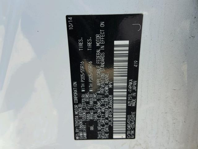 JTLZE4FE2EJ066008 - 2014 TOYOTA SCION XB თეთრი ფოტო 10