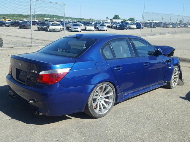 WBSNB93546B584663 - 2006 BMW M5 BLUE photo 4