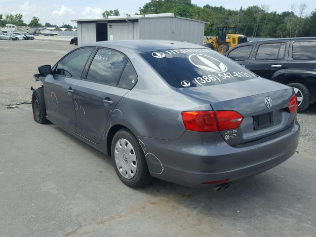 3VW2K7AJ6BM400189 - 2011 VOLKSWAGEN JETTA BASE Մոխրագույն լուսանկար 3