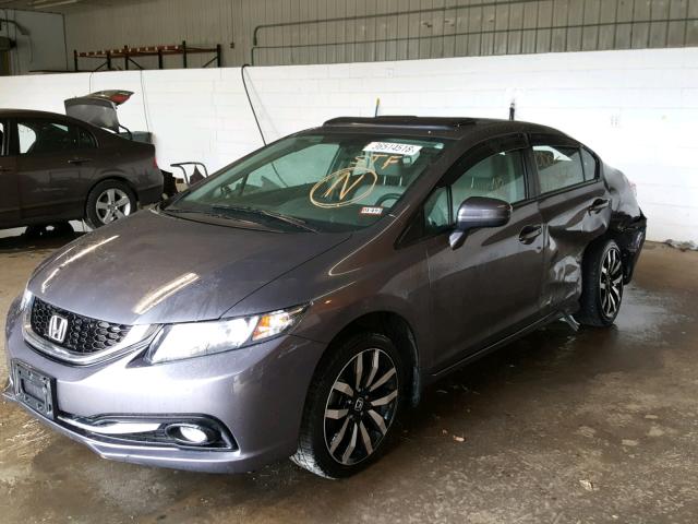 2HGFB2F93FH515151 - 2015 HONDA CIVIC EXL ნაცრისფერი ფოტო 2
