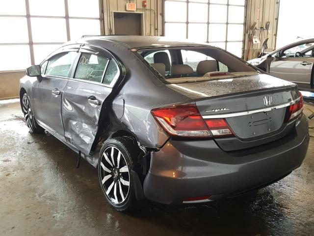 2HGFB2F93FH515151 - 2015 HONDA CIVIC EXL ნაცრისფერი ფოტო 3