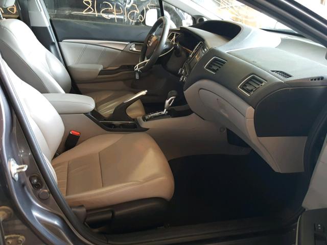 2HGFB2F93FH515151 - 2015 HONDA CIVIC EXL ნაცრისფერი ფოტო 5