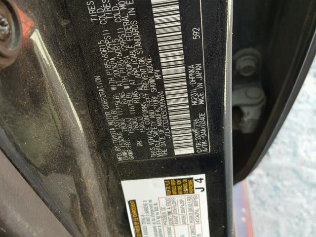 JTLKT324X50209694 - 2005 TOYOTA SCION XB შავი ფოტო 10