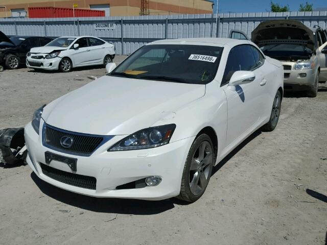 JTHFF2C29B2519555 - 2011 LEXUS IS 250 WHITE photo 2