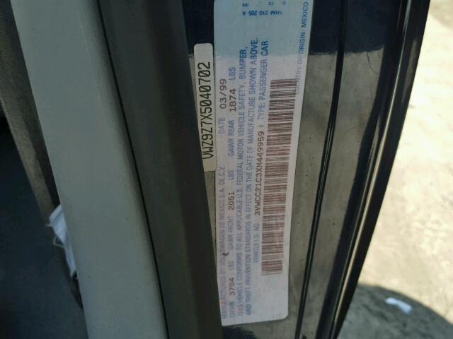 3VWCC21C3XM449959 - 1999 VOLKSWAGEN NEW BEETLE 蓝色 照片 10