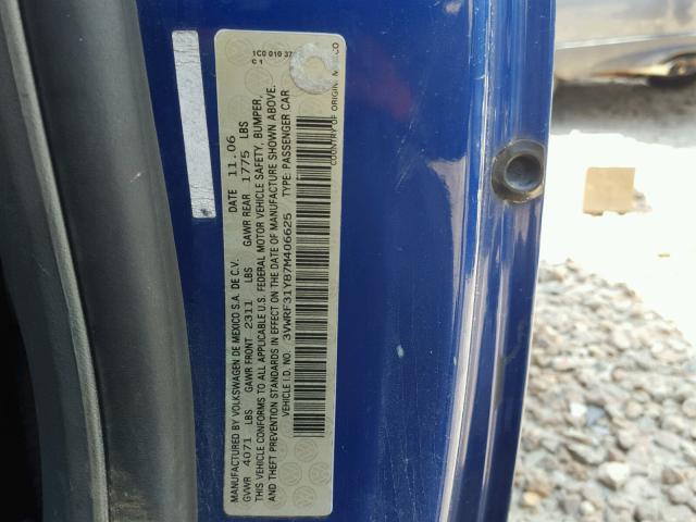 3VWRF31Y87M406625 - 2007 VOLKSWAGEN NEW BEETLE ლურჯი ფოტო 10