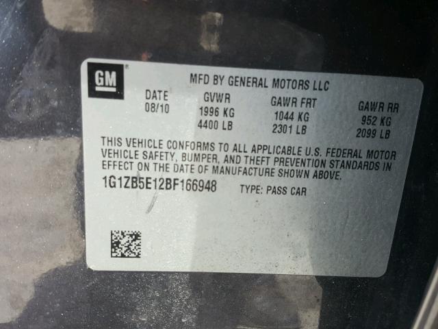 1G1ZB5E12BF166948 - 2011 CHEVROLET MALIBU LS 紫色 照片 10