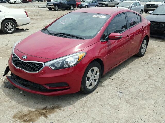 KNAFX4A6XG5517770 - 2016 KIA FORTE RED photo 2