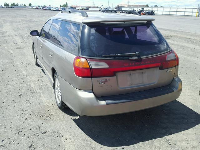 4S3BH645327300104 - 2002 SUBARU LEGACY GT BEIGE photo 3