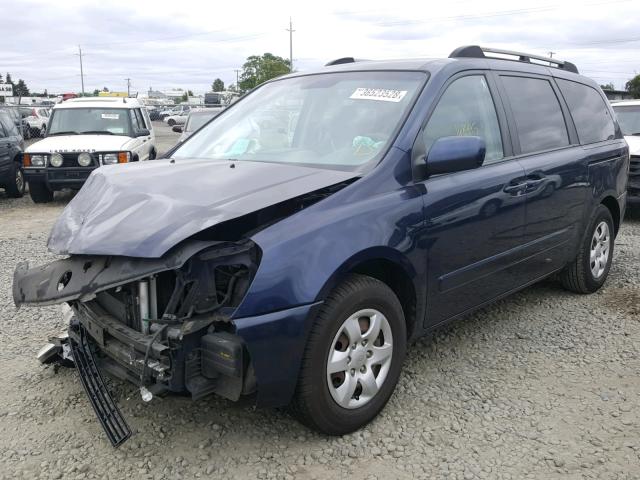 KNDMB233566066157 - 2006 KIA SEDONA EX BLUE photo 2