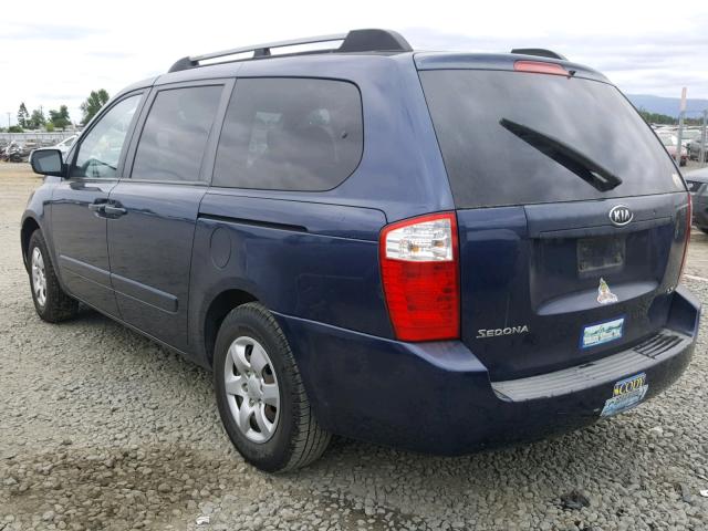 KNDMB233566066157 - 2006 KIA SEDONA EX BLUE photo 3