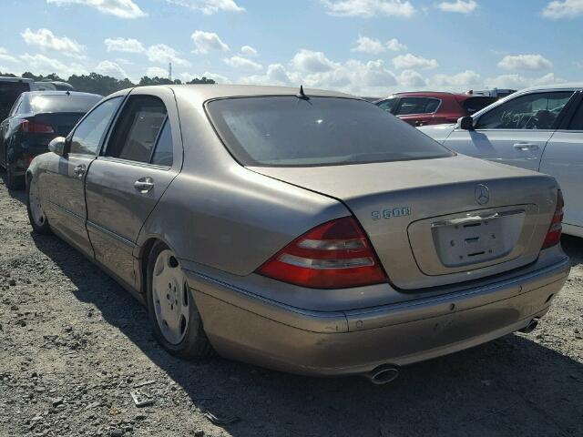 WDBNG78J22A260953 - 2002 MERCEDES-BENZ S 600 GOLD photo 3