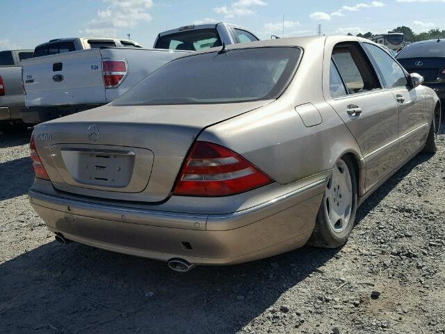 WDBNG78J22A260953 - 2002 MERCEDES-BENZ S 600 GOLD photo 4