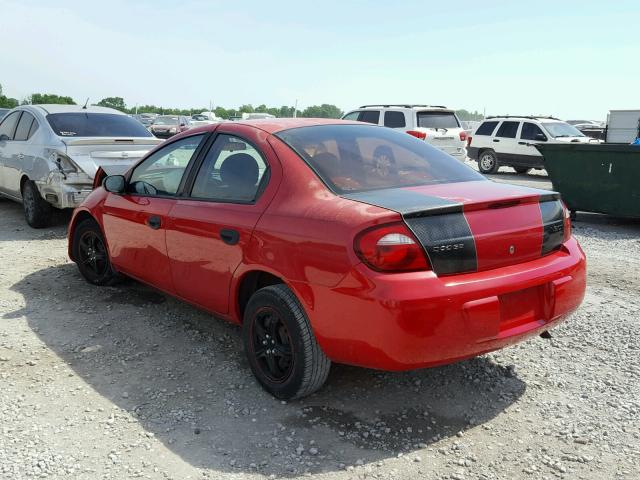 1B3ES26C65D254150 - 2005 DODGE NEON BASE RED photo 3