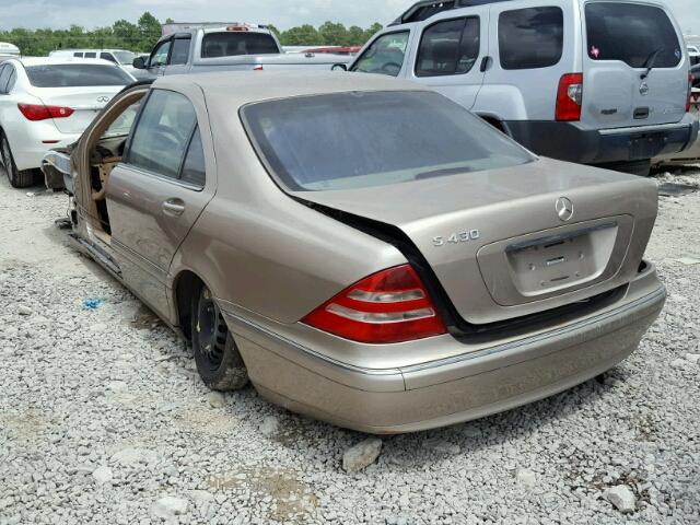 WDBNG70J52A247528 - 2002 MERCEDES-BENZ S 430 GOLD photo 3