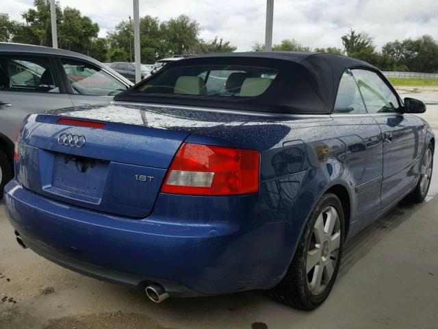 WAUAC48H96K006788 - 2006 AUDI A4 1.8 CAB BLUE photo 4