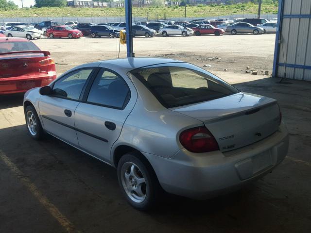 1B3ES26C63D107789 - 2003 DODGE NEON SILVER photo 3