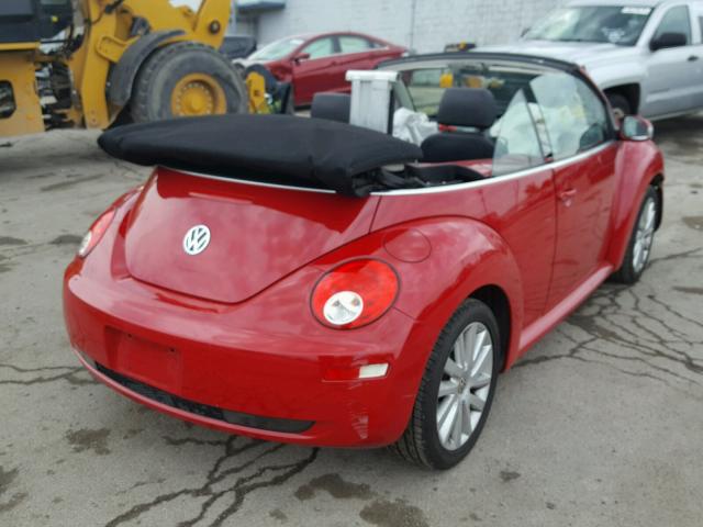 3VWRF31Y58M408673 - 2008 VOLKSWAGEN NEW BEETLE RED photo 4