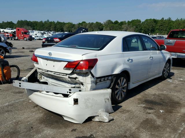 4T1BK3DB3BU377526 - 2011 TOYOTA AVALON BAS WHITE photo 4